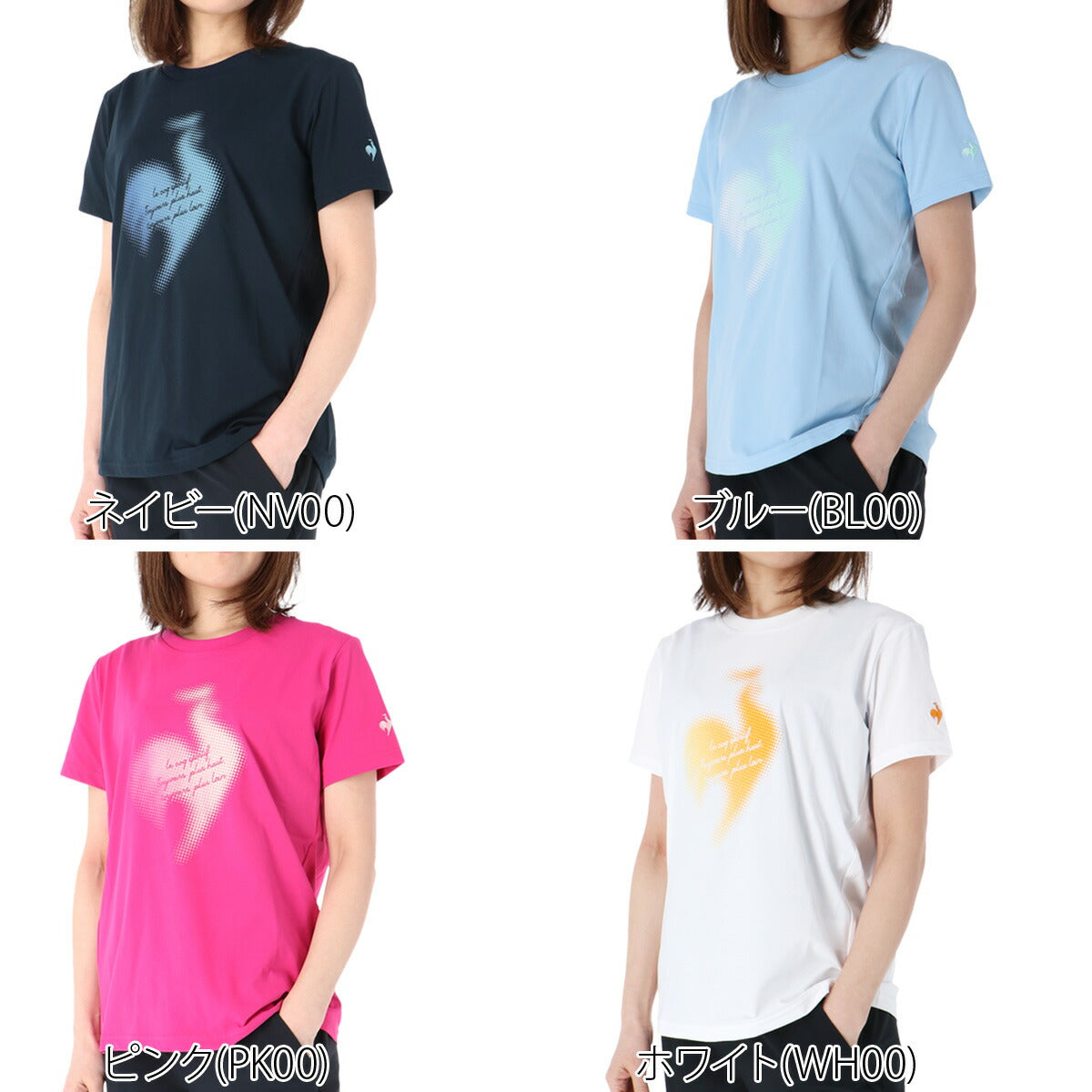 ルコック Tシャツ レディース ヘランカ ネイビー ブルー ピンク ホワイト LT6SHT01L