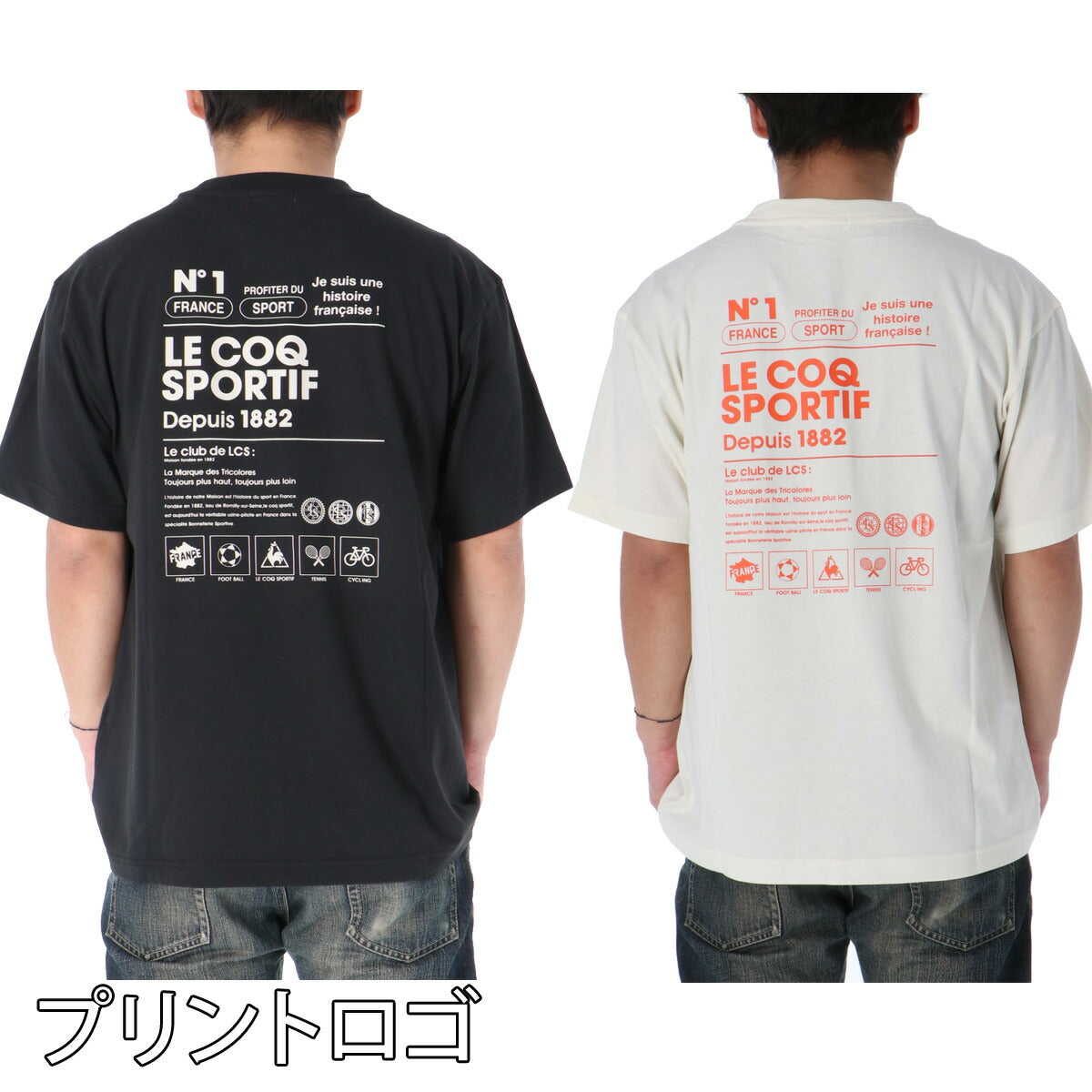 ルコック Tシャツ メンズ ブラック ホワイト LT6SHT06M