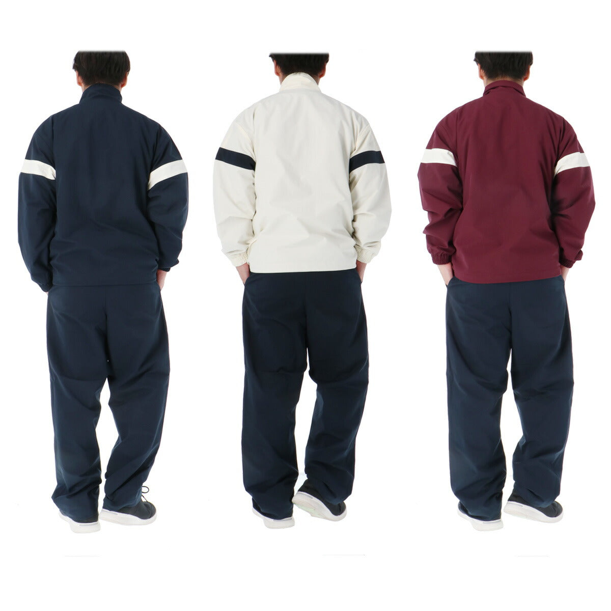 ルコック ウインドブレーカー 上下 メンズ ネイビー ホワイト レッド LU5FWB31M