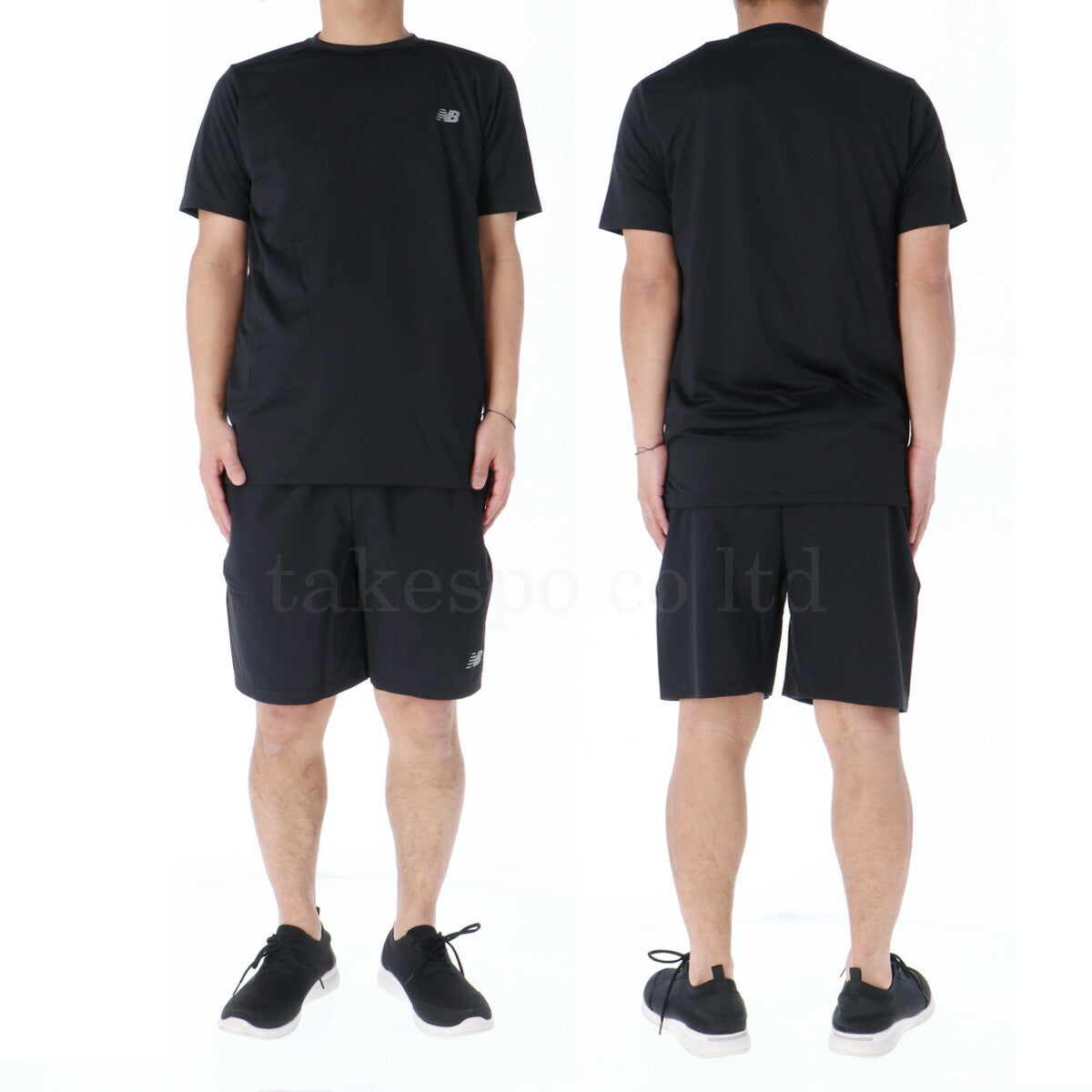 ニューバランス Tシャツ ハーフパンツ 上下 メンズ ブラック MT41222