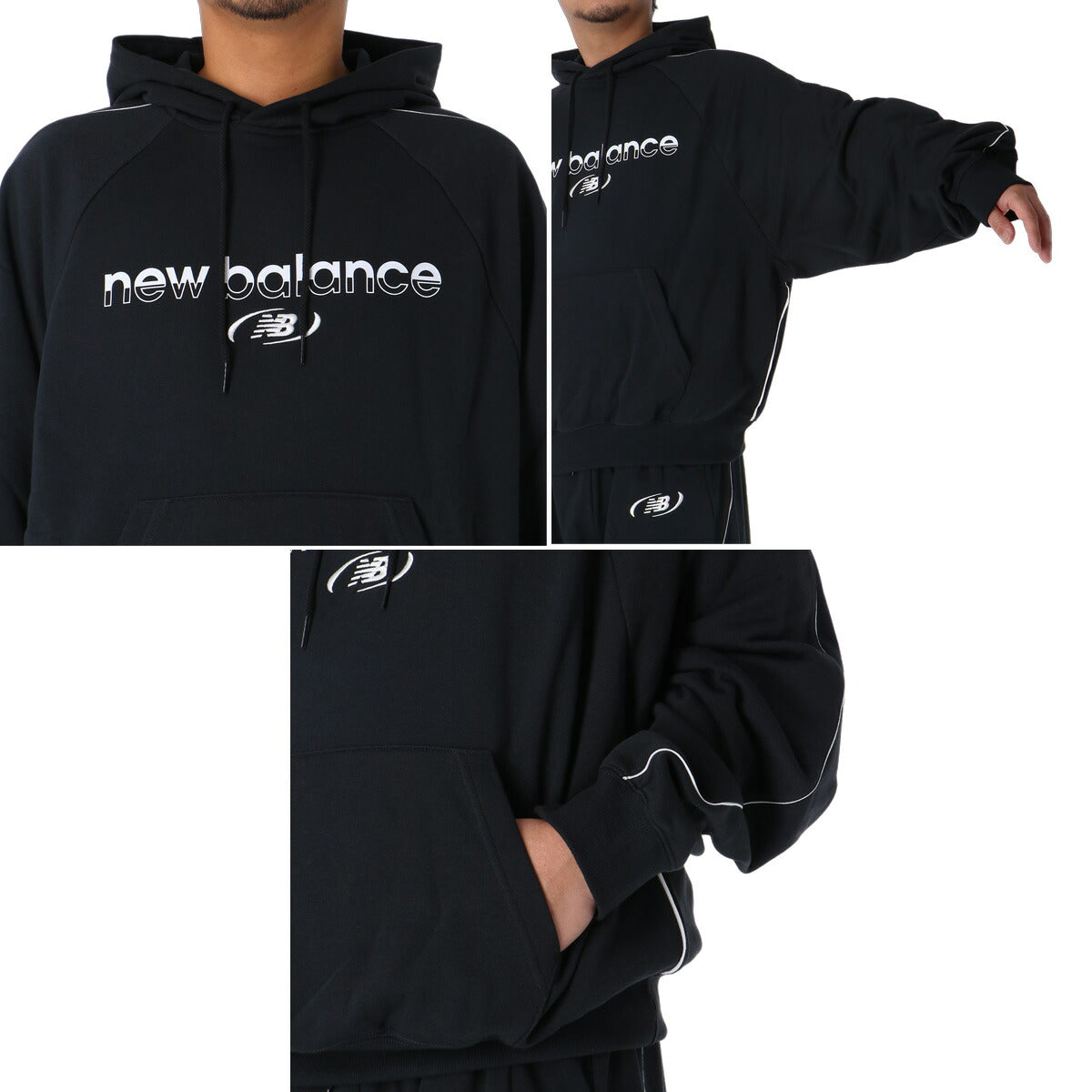 ニューバランス スウェット 上下 セットアップ メンズ ブランド newbalance フード付き フーディ 裏毛 黒 MT62W318 ブラック グリーン グレー ネイビー 新作 上下セット 大きいサイズ 有 スポーツウェア