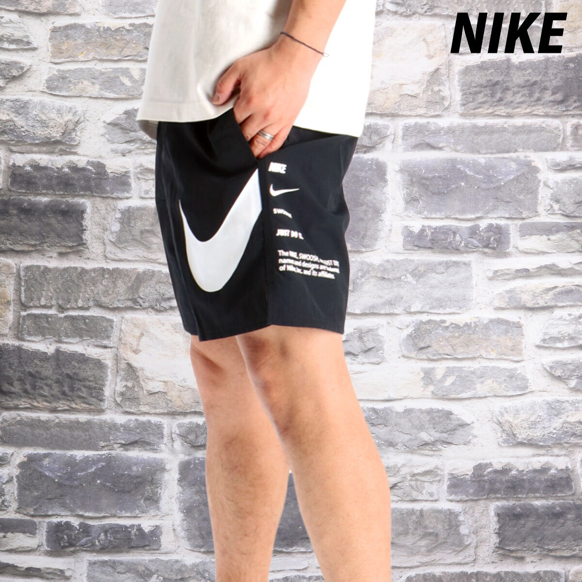 ナイキ 短パン ハーフパンツ メンズ ブランド ショートパンツ NIKE 裏メッシュ 裏地付き 海 プール 水陸両用 キャンプ アウトドア 川 NESSF508 N001 黒 ブラック 新作 大きいサイズ 有 スポーツウェア