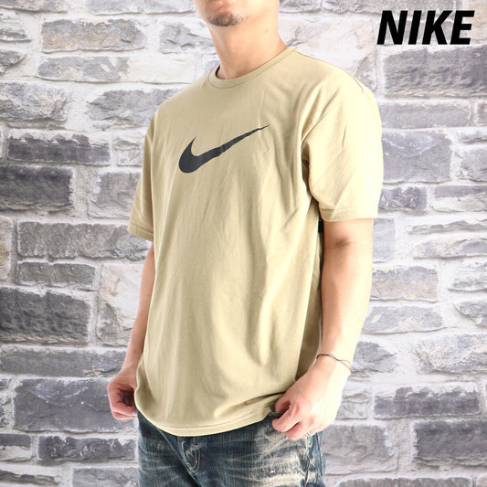 ナイキ 半袖 吸汗 速乾 吸水 ハイドロガード Tシャツ メンズ ブランド ドライ スポーツ NIKE 日差し予防 ビッグロゴ ラッシュガード 海 日焼け対策 UVカット NESSG523 N241 薄茶色 ベージュ