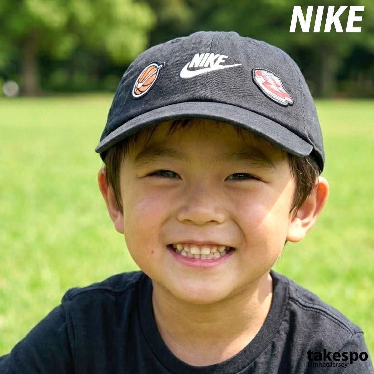 ナイキ クラブ キャップ ジュニア ブランド NIKE 帽子 キッズ バスケ 黒 コットン100 綿100 熱中症対策 日差し予防 4才 5才 6 才 7才 サイズ調整可 8A3159 K90 ブラック 男 女の子 スポーツ - 【公式】限定ジャージのタケスポ（Limited jersey takespo）