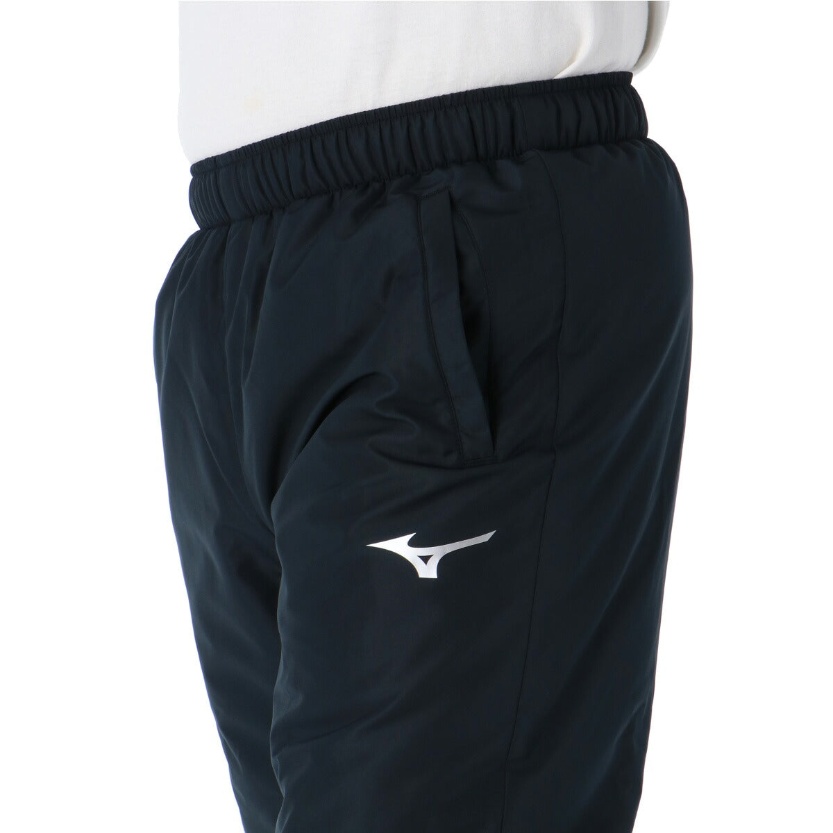 ミズノ チーム ウインドブレーカー 上下 セットアップ メンズ ブランド Mizuno 中綿入り フルジップ 防風 保温 はっ水 撥水 秋 防寒 裾ファスナー P2MEB592 ブラック ネイビー ブルー レッド 新作 上下セット