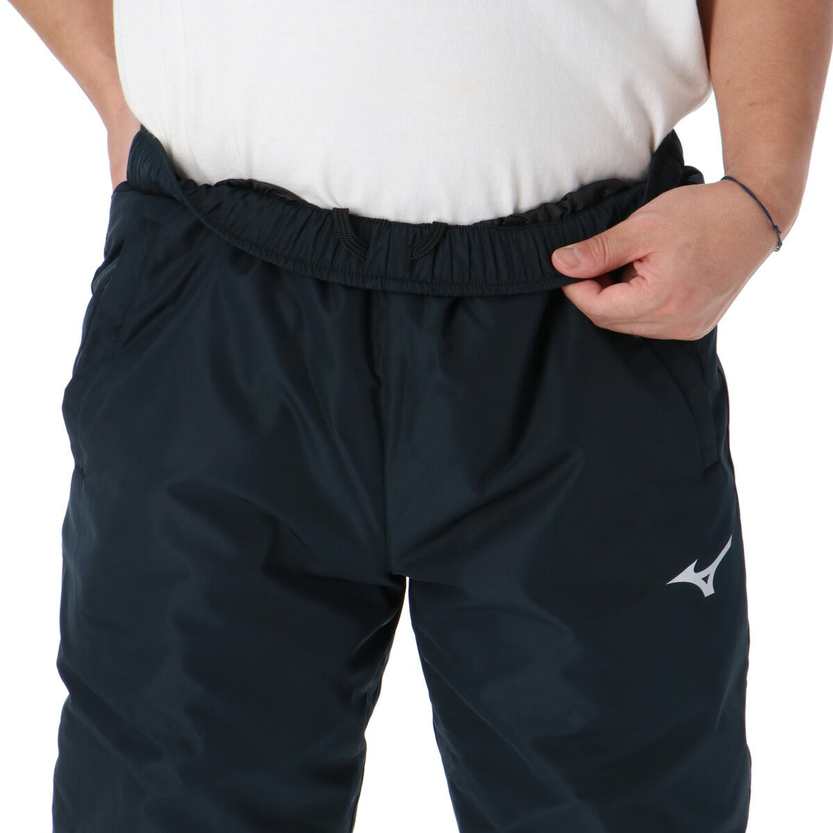 ミズノ チーム ウインドブレーカー 上下 セットアップ メンズ ブランド Mizuno 中綿入り フルジップ 防風 保温 はっ水 撥水 秋 防寒 裾ファスナー P2MEB592 ブラック ネイビー ブルー レッド 新作 上下セット