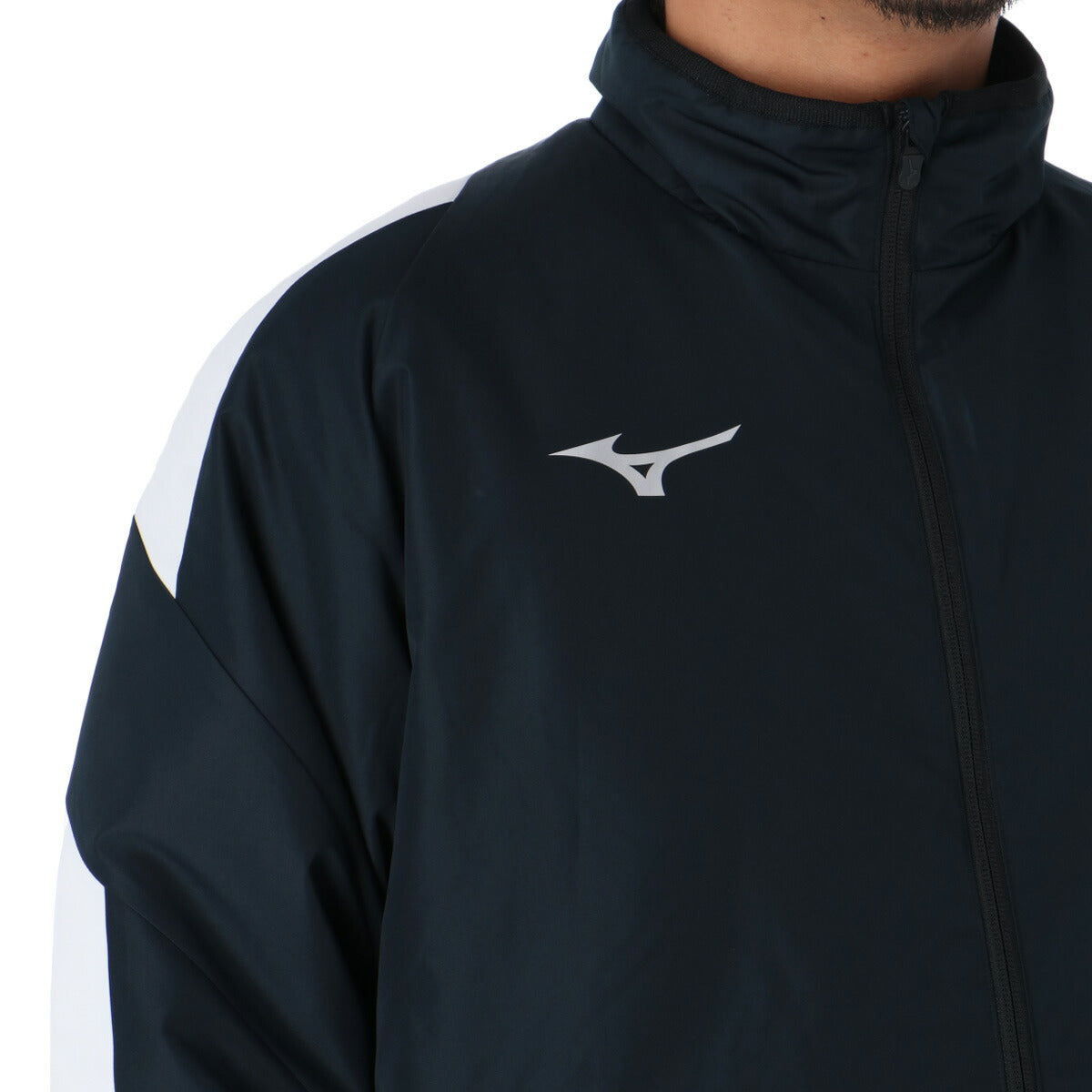 ミズノ チーム ウインドブレーカー 上下 セットアップ メンズ ブランド Mizuno 中綿入り フルジップ 防風 保温 はっ水 撥水 秋 防寒 裾ファスナー P2MEB592 ブラック ネイビー ブルー レッド 新作 上下セット