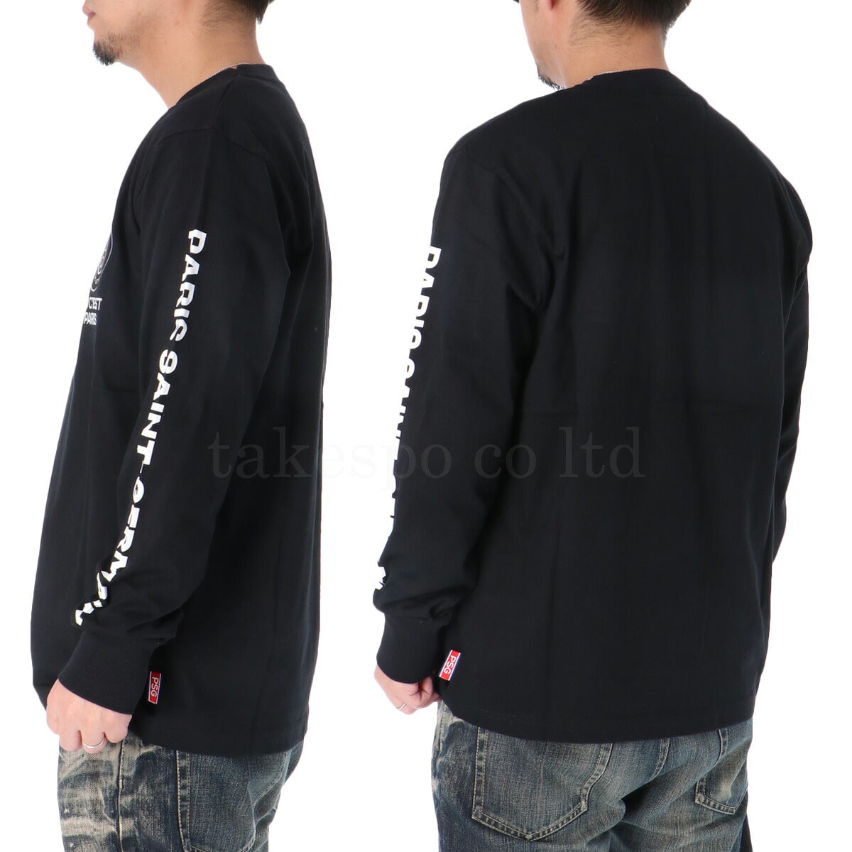 ロンT 長袖Tシャツ メンズ ブランド パリ・サンジェルマン スポーツ Tシャツ ロンティー ロングTシャツ 長袖 PARIS SAINT-GERMAIN ロンティ 黒 コットン100 綿100 PS0325FW0003 3ds ブラック ホワイト