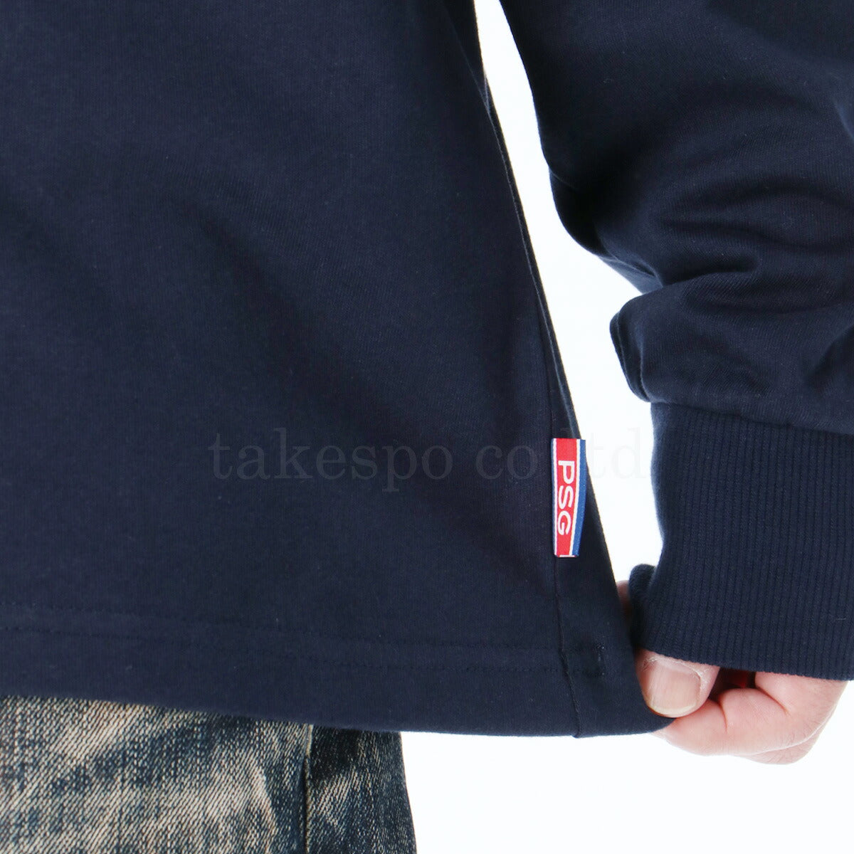 パリ・サンジェルマン Tシャツ メンズ EMB LOGO&PRINTSLEEVE ネイビー ホワイト PS0325S