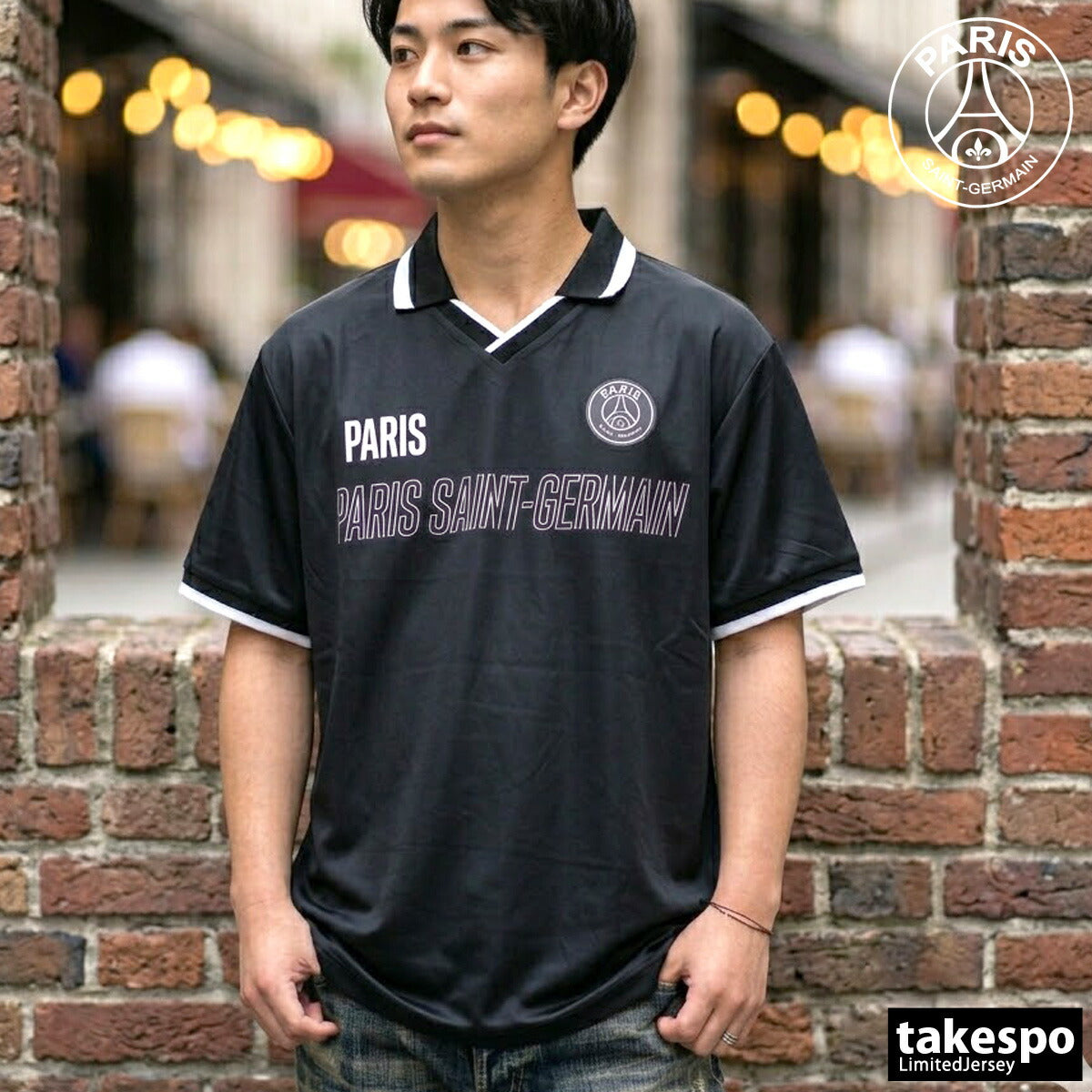 パリ・サンジェルマン Tシャツ メンズ ブラック PS0426SS0001