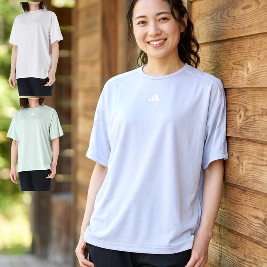 アディダス Tシャツ レディース ブルー ホワイト グリーン QF557