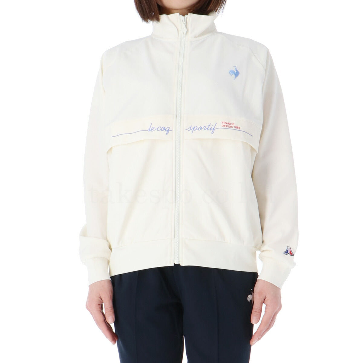 ルコック ジャージ 上下 レディース Helanca ヘランカ ホワイト ネイビー レッド QMWXJC01