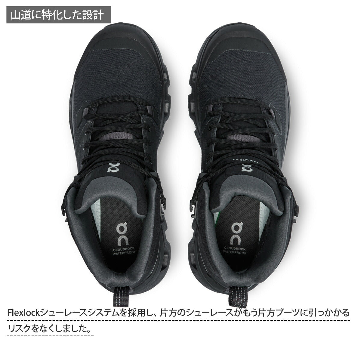 オン シューズ レディース Cloudrock 2 Waterproof ブラック ROCKWPW