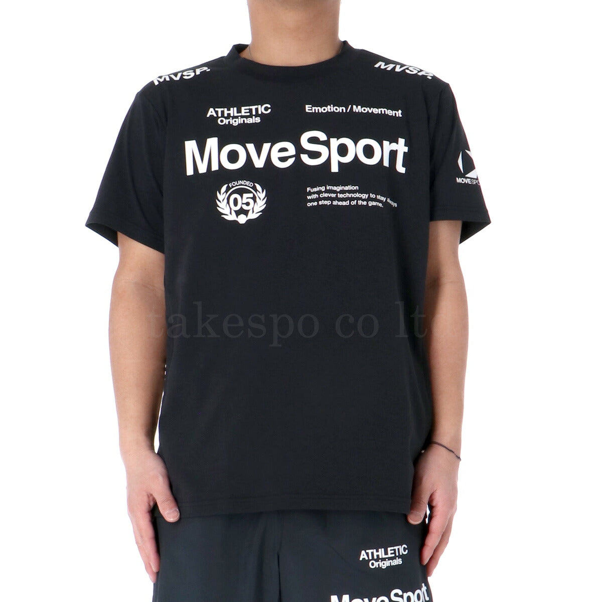 ムーブスポーツ Tシャツ ハーフパンツ 上下 メンズ デサント セットアップ ロゴグラフィック 半袖 薄手 軽量 ストレッチ 耐久性 吸汗 速乾 ドライ UVカット 白 MOVESPORT DESCENTE ST5SHT12M ネイビー ホワイト