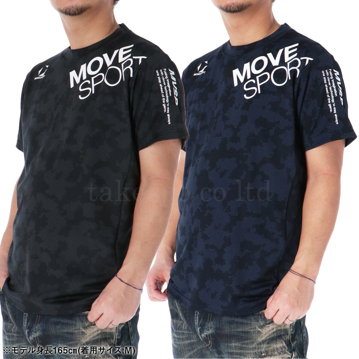 ムーブスポーツ デサント Tシャツ メンズ ジャガードグラフィック ブラック ネイビー ST5SHTZ3MB