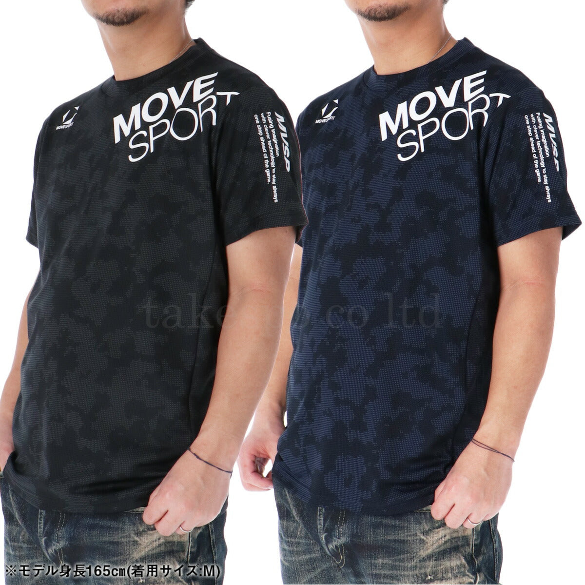 ムーブスポーツ デサント Tシャツ メンズ ジャガードグラフィック ブラック ネイビー ST5SHTZ3MB