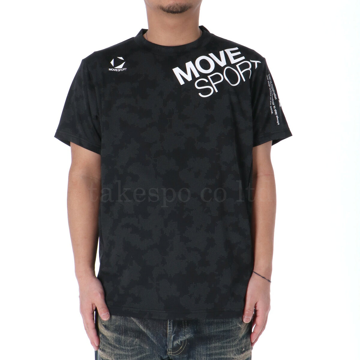 ムーブスポーツ デサント Tシャツ メンズ ジャガードグラフィック ブラック ネイビー ST5SHTZ3MB