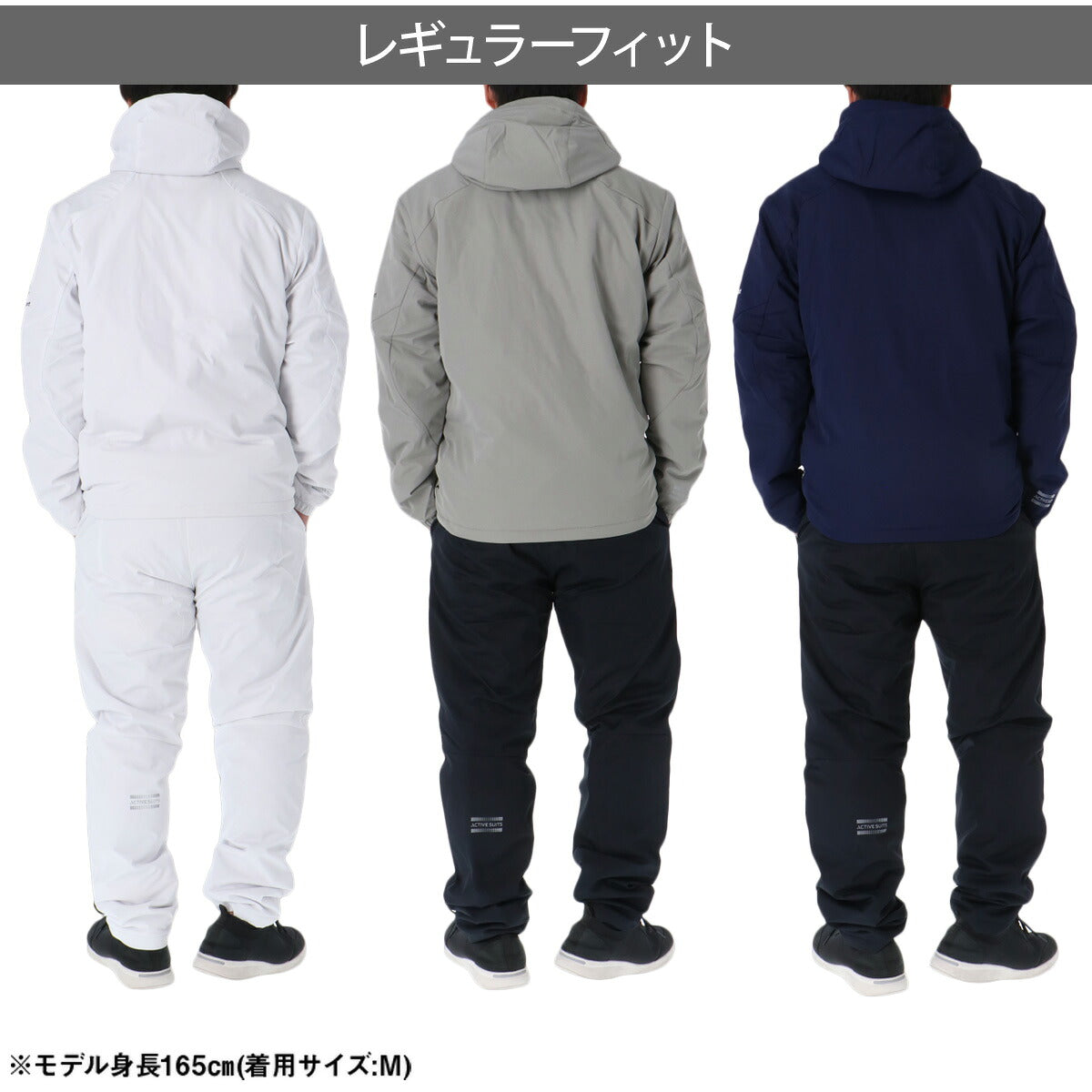 ムーブスポーツ ウインドブレーカー 上下 メンズ デサント セットアップ アクティブスーツ ACTIVE SUITS 中綿入り フード付き フーディ フルジップ はっ水 撥水 保温 防風 吸湿発熱 黒 白 MOVESPORT DESCENTE