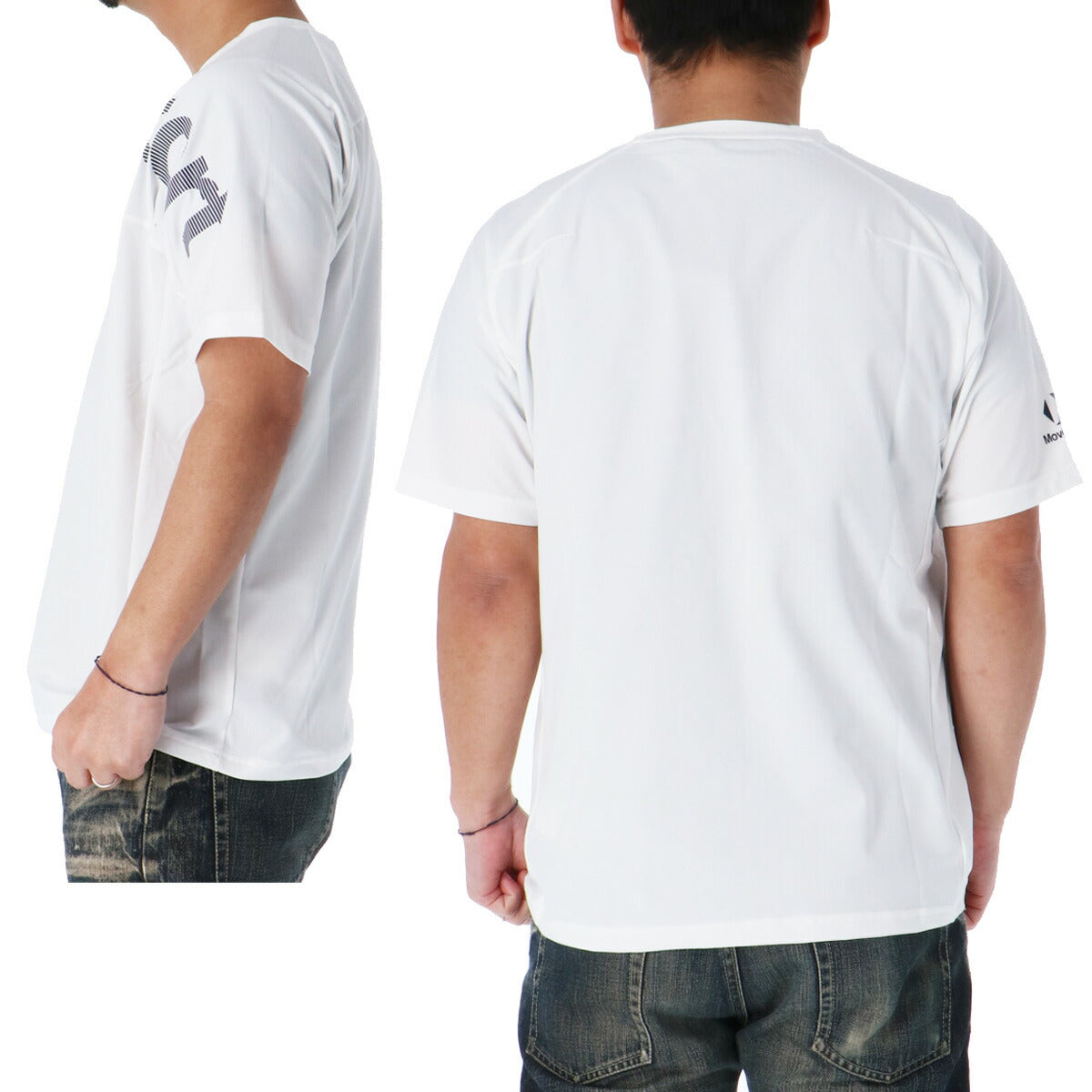 ムーブスポーツ デサント Tシャツ メンズ ホワイト ネイビー ST6SHT01M