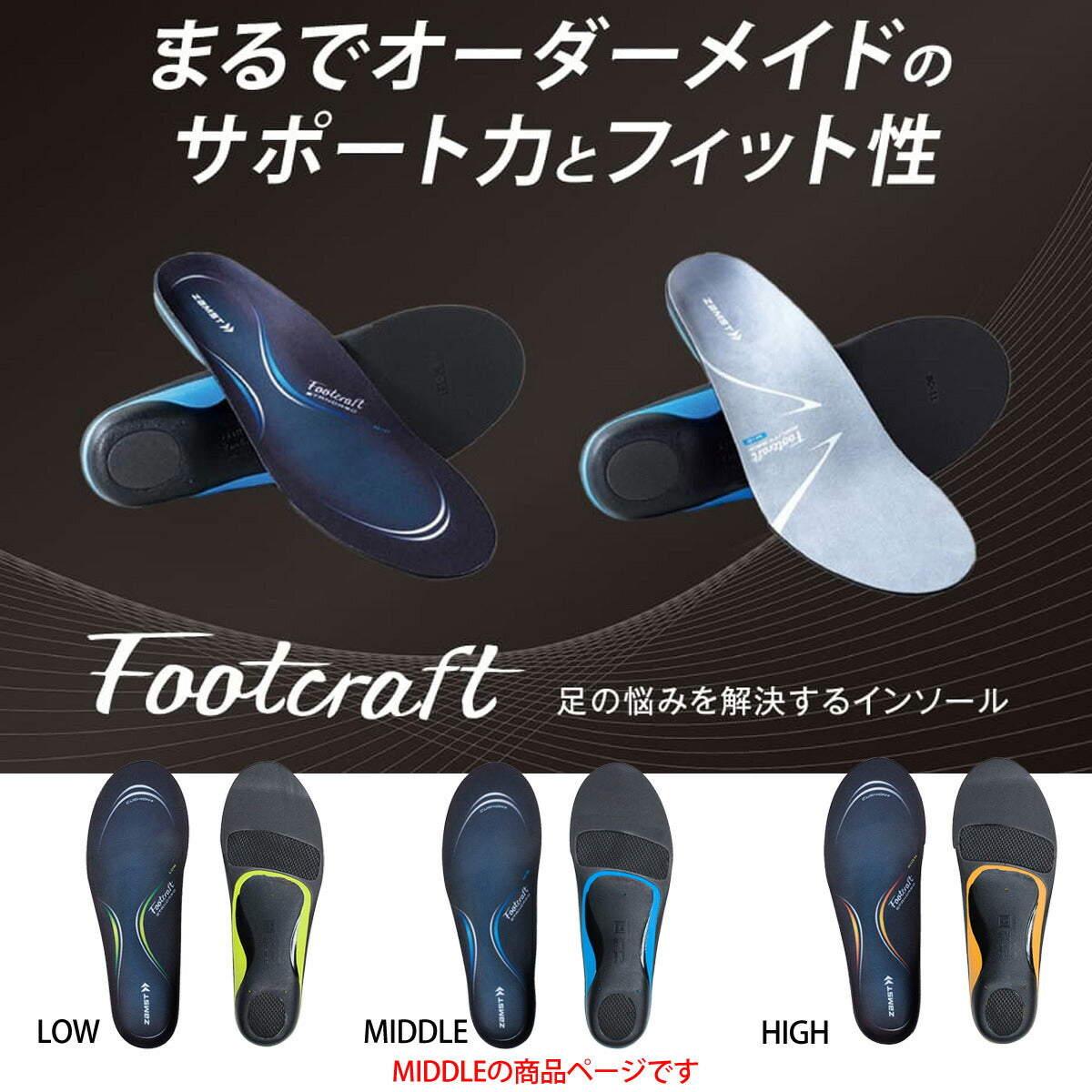 ザムスト ユニセックス インソール フットクラフト スタンダード クッションプラス ミドル ZAMST アクセサリ STANDARDCMIDDLE