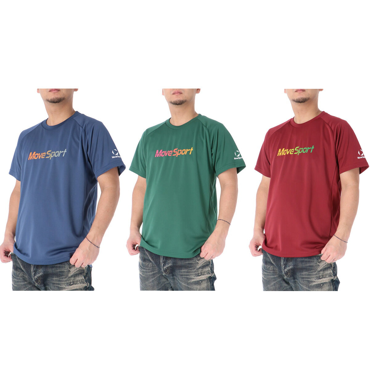 ムーブスポーツ デサント Tシャツ メンズ 半袖プラクティスシャツ ブルー グリーン レッド SV6SHT05U
