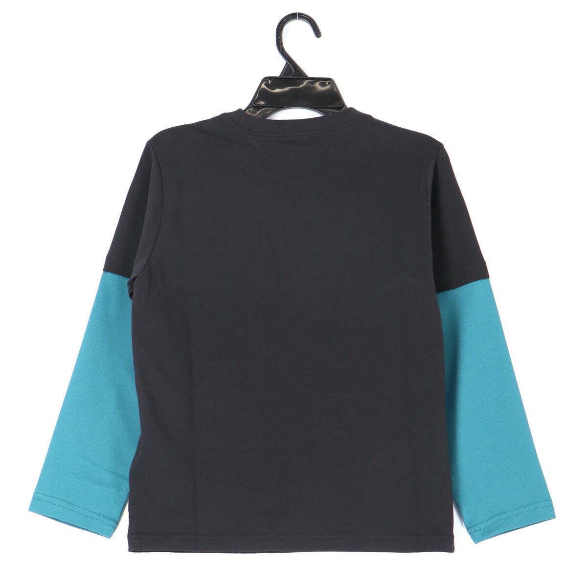 ロンT 長袖Tシャツ キッズ プーマ スポーツ ブランド Tシャツ ロンティー ロングTシャツ ジュニア 長袖 PUMA MID90S グラフィック 黒 コットン100 綿100 重ね着風 レイヤード風 694594 男 女の子 - 【公式】限定ジャージのタケスポ（Limited jersey takespo）