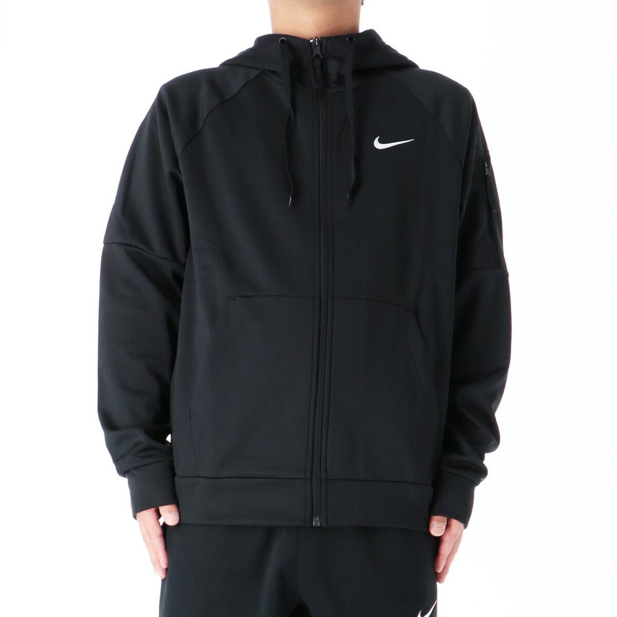 ナイキ Therma - FIT スウェット 上下 セットアップ メンズ ブランド NIKE フード付き 裏起毛 フリース フルジップ テーパードパンツ フーディ ワンポイント DQ4831 010 黒 ブラック 新作 上下セット 大きいサイズ 有 スポーツウェア トレーニングウェア スポーツ おしゃれ - 【公式】限定ジャージのタケスポ（Limited jersey takespo）