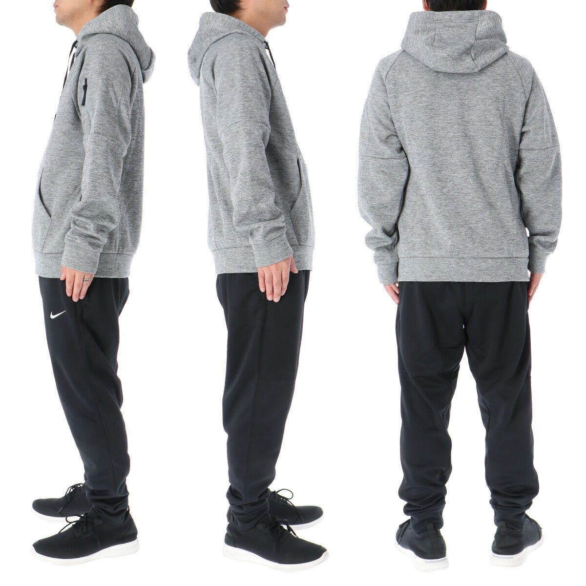 ナイキ Therma - FIT スウェット 上下 セットアップ メンズ ブランド NIKE フード付き 裏起毛 フリース フルジップ テーパードパンツ フーディ ワンポイント DQ4831 063 3ds 灰色 グレー 上下セット 大きいサイズ 有 - 【公式】限定ジャージのタケスポ（Limited jersey takespo）