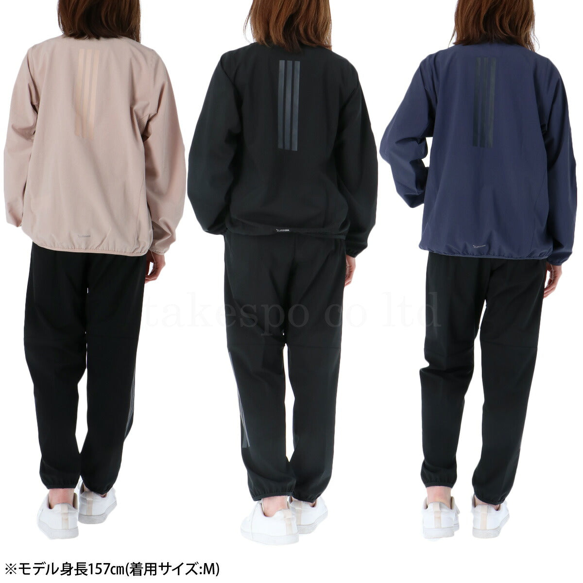 アディダス 薄手 ジャージ 上下 レディース エッセンシャルズ ピンク ブラック ネイビー TJ753
