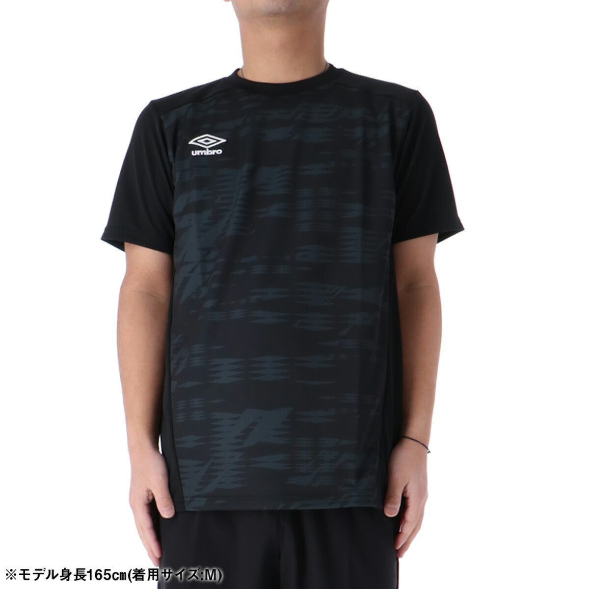 アンブロ ゲームシャツ(グラフィック) ストレッチウーブンパンツ Tシャツ ハーフパンツ 上下 セットアップ メンズ ブランド umbro サッカー フットサル 半袖 吸汗 速乾 UVカット UAS6310 ブラック 上下セット