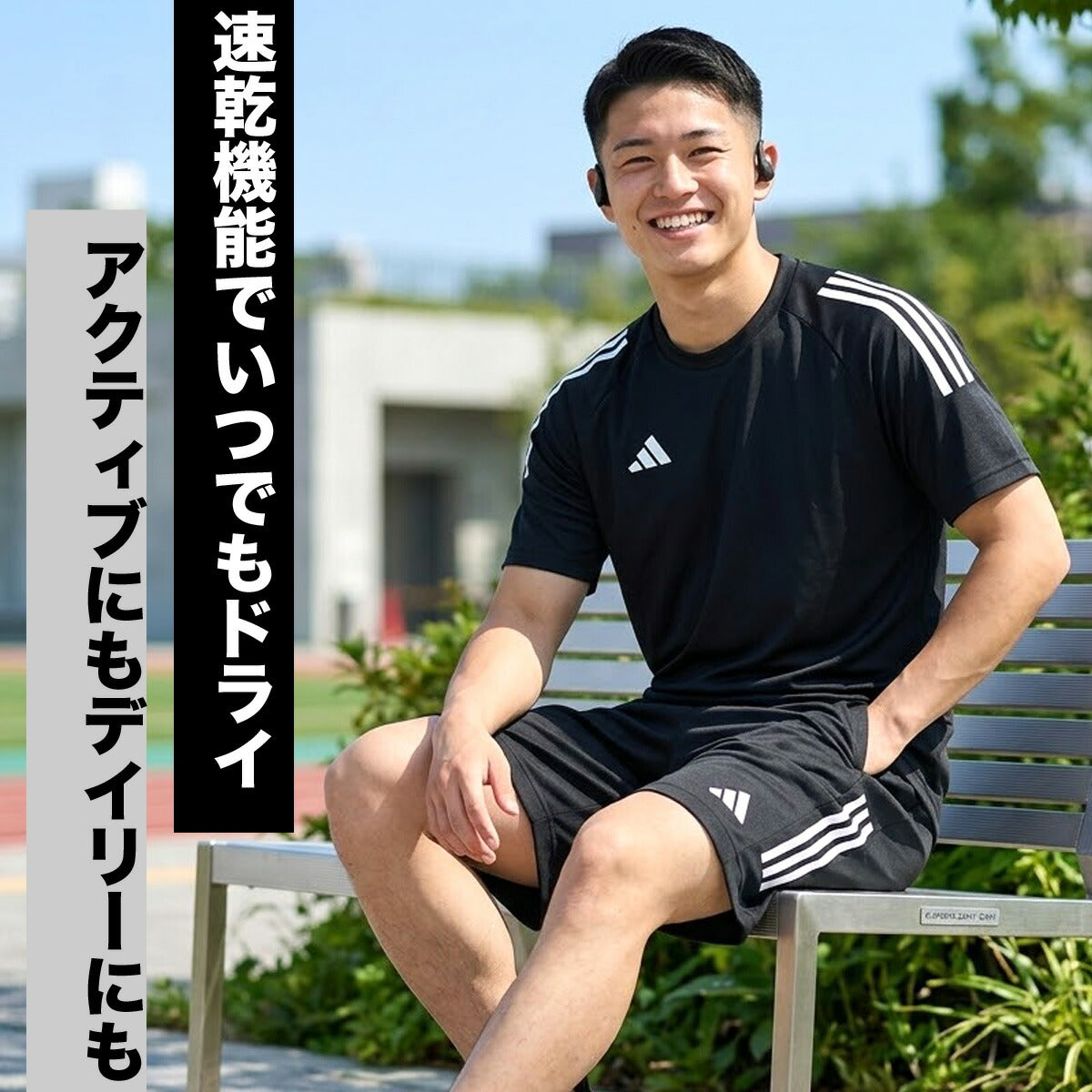 アディダス Tシャツ ハーフパンツ 上下 メンズ ブラック ホワイト ブルー ネイビー グレー ZR917